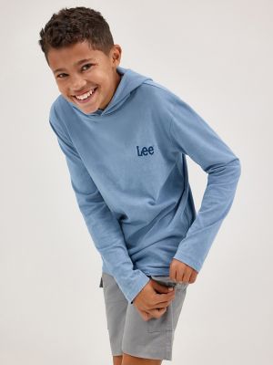 Boy's Oil Wash Hooded Jersey Logo Tee
