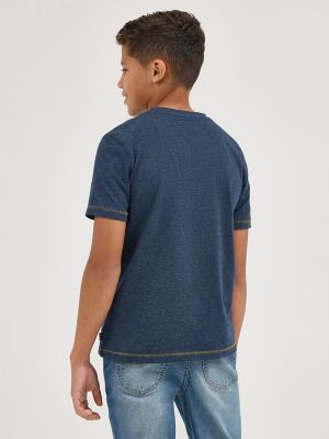 Boy's Split Twitch Logo Tee in Navy Heather alternative view