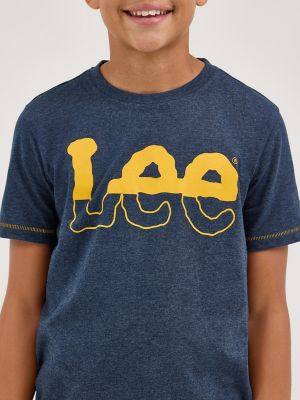 Boy's Split Twitch Logo Tee in Navy Heather alternative view 2