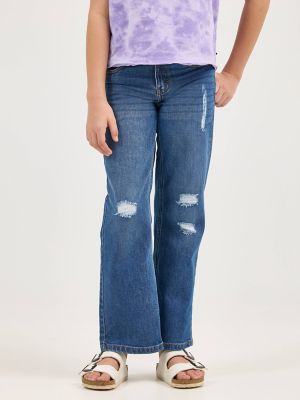 Girl's Distressed Wide Leg Jean in Chelsea alternative view