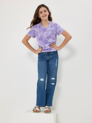 Girl's Distressed Wide Leg Jean in Chelsea alternative view 6
