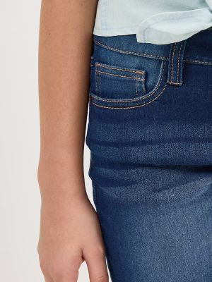 Girl's Midi Cut Off Short in Blueberry Cream