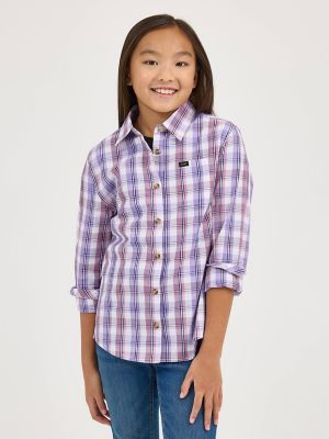 Girl's Plaid Button Down Shirt