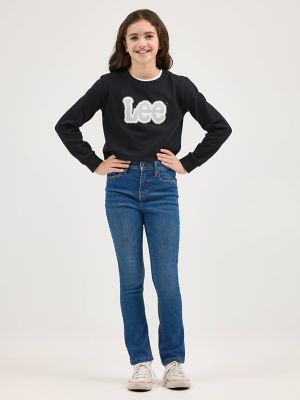 Girl's Crop Logo Crewneck