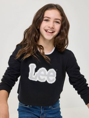 Girl's Crop Logo Crewneck