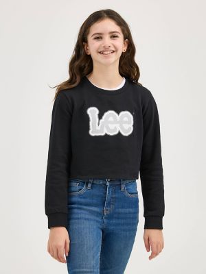 Girl's Crop Logo Crewneck