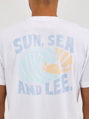Men's Sun Sea and Lee Graphic Tee in Bright White alternative view 4