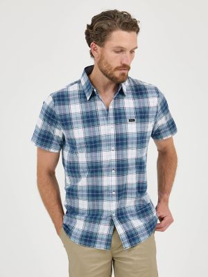 Men's One Pocket Plaid Button Down Shirt