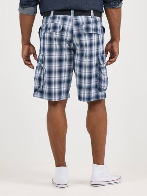Men's Legendary Wyoming Cargo Short (Big & Tall) in Blue Plaid alternative view 2
