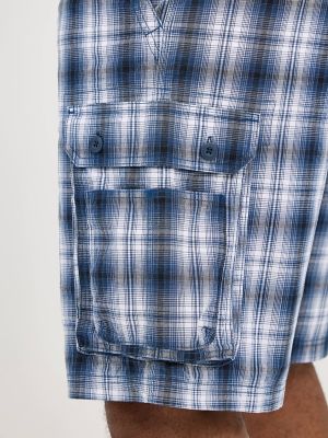 Men's Legendary Wyoming Cargo Short (Big & Tall) in Blue Plaid alternative view 5