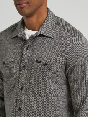 Men's Brushed Knit Shop Shirt in Unionall Black alternative view 2