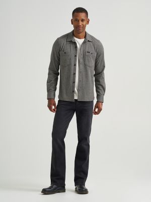 Men's Brushed Knit Shop Shirt in Unionall Black alternative view 3