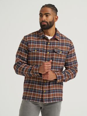 Men's Textured Plaid Overshirt