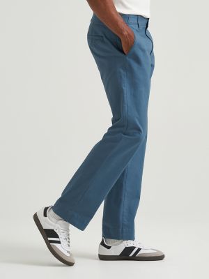 Men's Extreme Motion Flat Front Khaki Pant in Vintage Blue