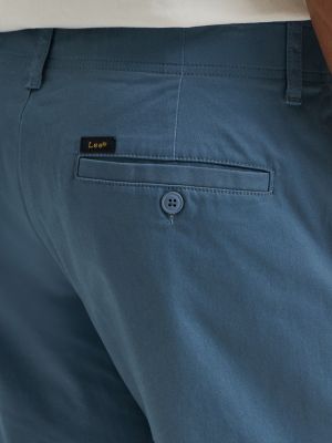 Men's Extreme Motion Flat Front Khaki Pant in Vintage Blue
