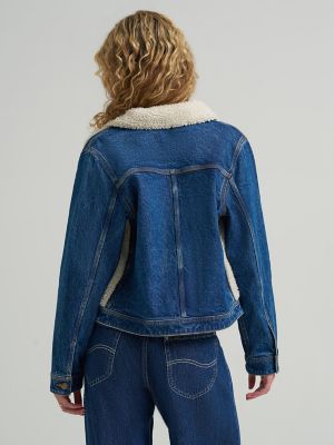 Women's Mixed Media Jacket | Dark Wash Denim | Lee®
