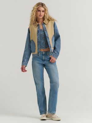 Women's Mixed Media Jacket in Aerial View
