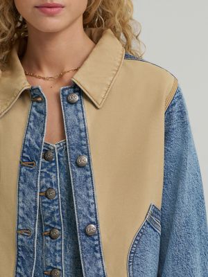 Women's Mixed Media Jacket in Aerial View
