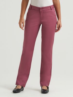 Women's Wrinkle Free Relaxed Fit Straight Leg Pant in Plumeria alternative view