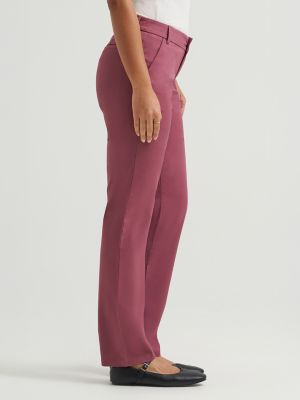 Women's Wrinkle Free Relaxed Fit Straight Leg Pant in Plumeria alternative view 3