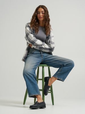 Women's Low Slung Slouch Jean in Inky Blue alternative view