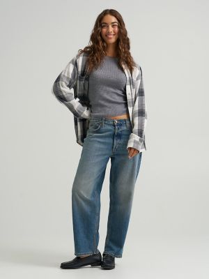 Women's Low Slung Slouch Jean in Inky Blue main view