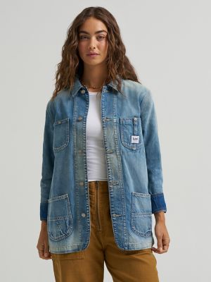 Women's Denim Utility Chore Jacket