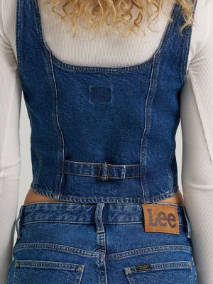 Women's Back Buckle Denim Tank | Dark Wash Denim | Lee®