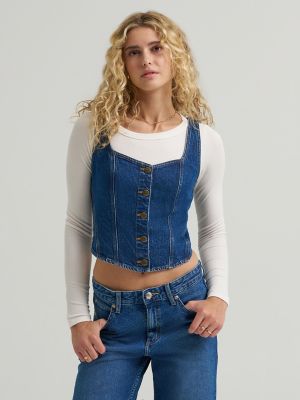 Women's Back Buckle Denim Tank