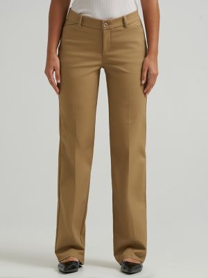 Women's Ultra Lux Comfort with Flex Motion Trouser Pant in Khaki alternative view