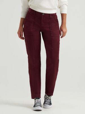 Women's Ultra Lux Comfort with Flex-to-Go Loose Utility Pant in Burgundy Wine alternative view