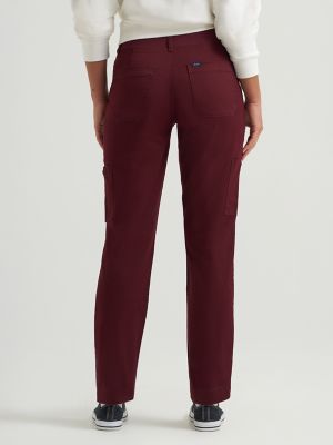 Women's Ultra Lux Comfort with Flex-to-Go Loose Utility Pant in Burgundy Wine alternative view 2