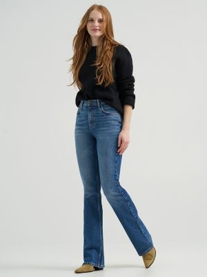 Women's High Rise Bootcut Jean in Crystal Clear alternative view 6