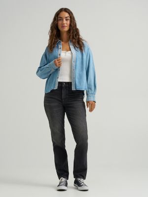 Women's Two Toned Denim Snap Front Shirt | Women | Lee®