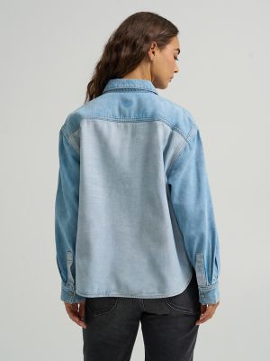 トップス Lee Women's Two Toned Denim Snap Front Shirt | Women | Lee®