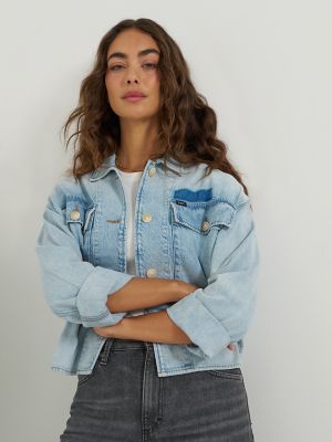 Women's Oversized Double Pocket Utility Overshirt in Soften Up