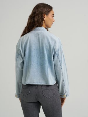 Women's Oversized Double Pocket Utility Overshirt in Soften Up