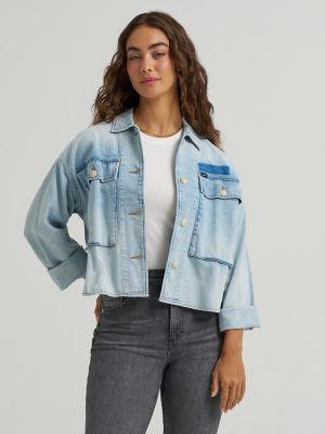 Women's Oversized Double Pocket Utility Overshirt