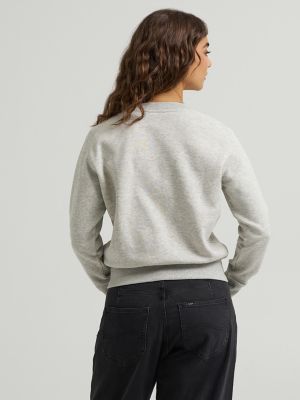Women's Crew Neck Logo Sweatshirt in Washed Gray Heather alternative view 3
