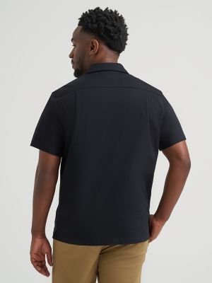 Men's Short Sleeve Relaxed Fit Button Down Workshirt in Union All Black alternative view