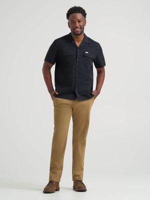 Men's Short Sleeve Relaxed Fit Button Down Workshirt in Union All Black alternative view 3