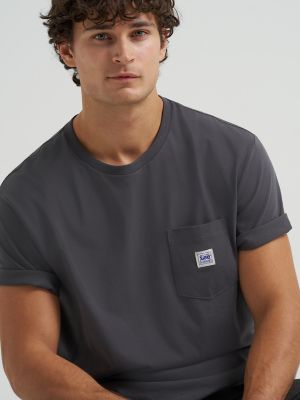 Men's Workwear Pocket Tee in Static Grey