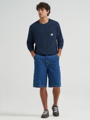 Men's Long Sleeve Workwear Pocket Tee in Rebel Navy alternative view 5