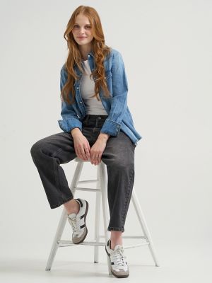 Women's Low Slung Slouch Jean in Off World alternative view