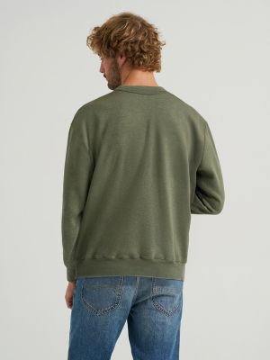Men's Quilted Crew Sweatshirt in Oak Moss alternative view 3
