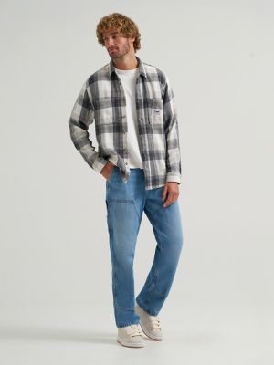 Men's Square Pocket Worker Shirt in Rebel Navy Plaid alternative view