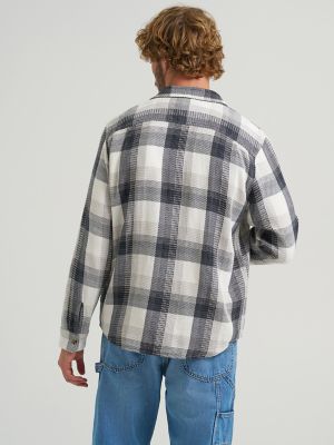 Men's Square Pocket Worker Shirt in Rebel Navy Plaid alternative view 2