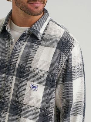 Men's Square Pocket Worker Shirt in Rebel Navy Plaid alternative view 3