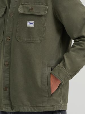 Men's Relaxed Fit Workwear Overshirt in Oak Moss alternative view 4