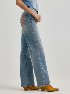Women's Lee® x Ruohan Wang Regular Straight Distressed Jean in Light Shade alternative view 3
